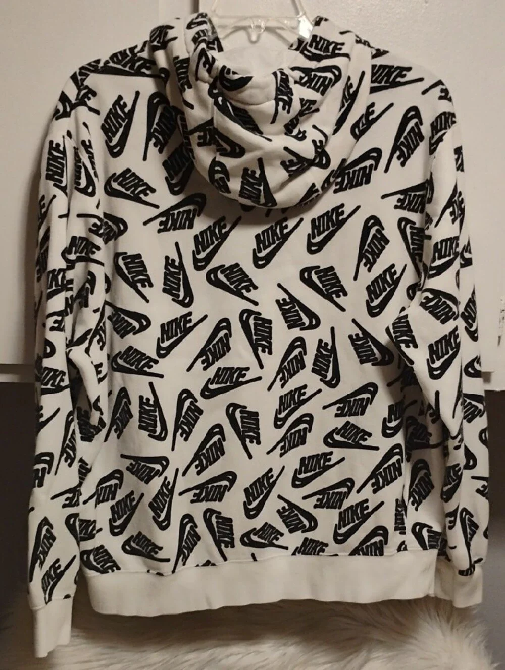 (C-76) Nike Sport Essentials All-Over Logo Print Discontinued Hoodie